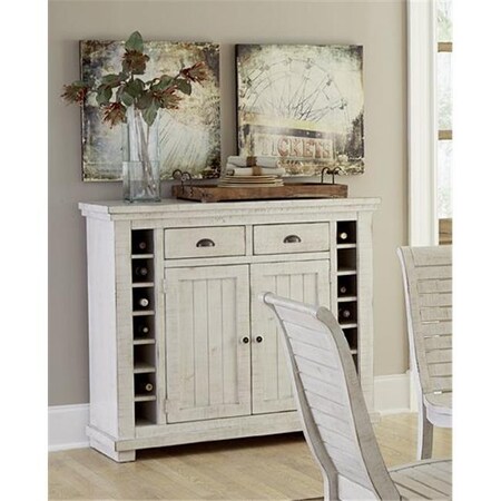 Progressive Furniture Progressive Furniture P820-56 Willow Casual Style Server; Distressed White P820-56